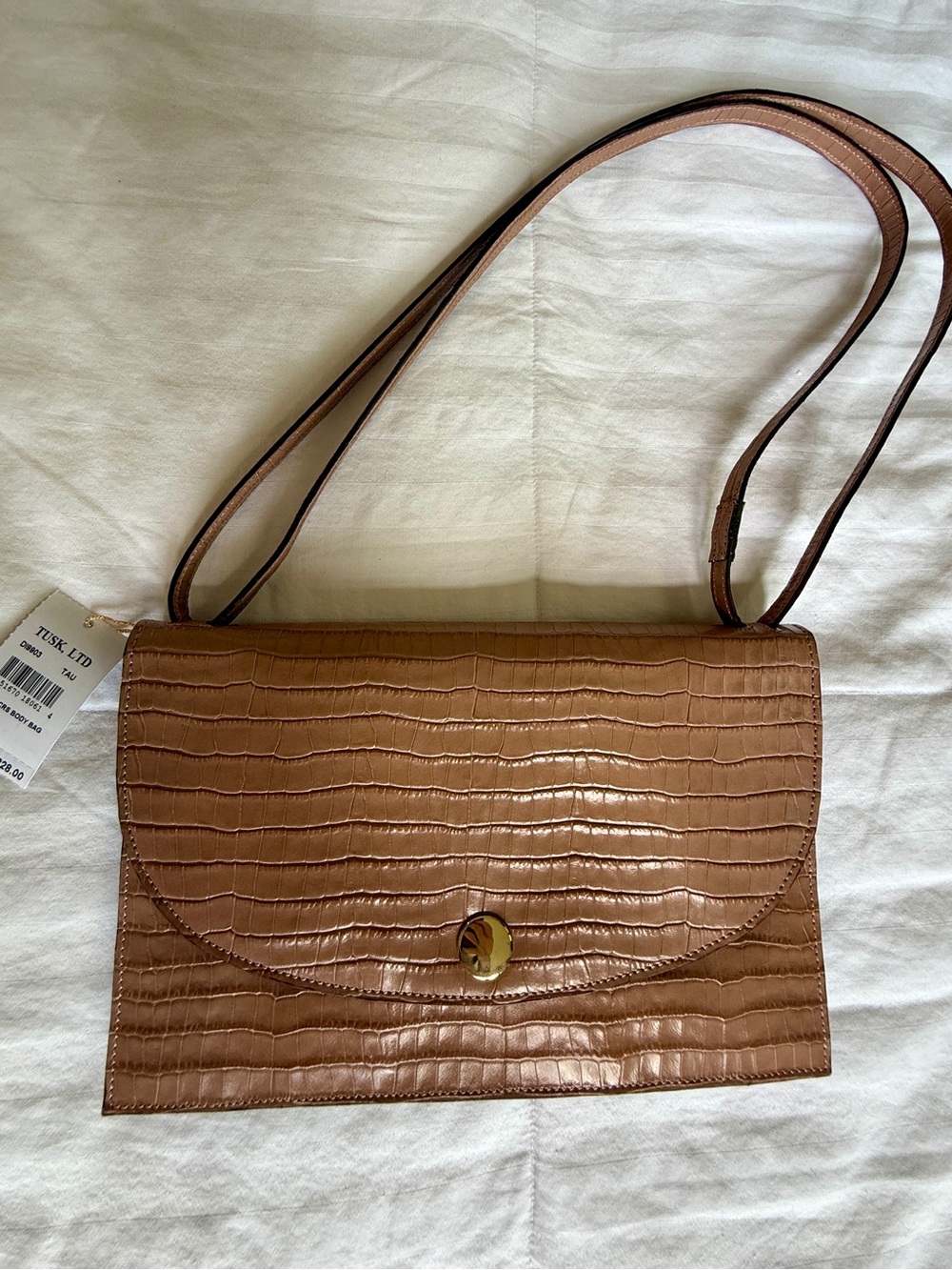 NWT TUSK crossbody croc embossed crossbody handbag